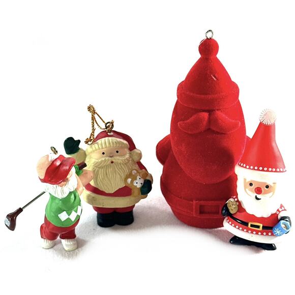 Unbranded Other - Lot Of 4 Assorted Santa Christmas Ornaments